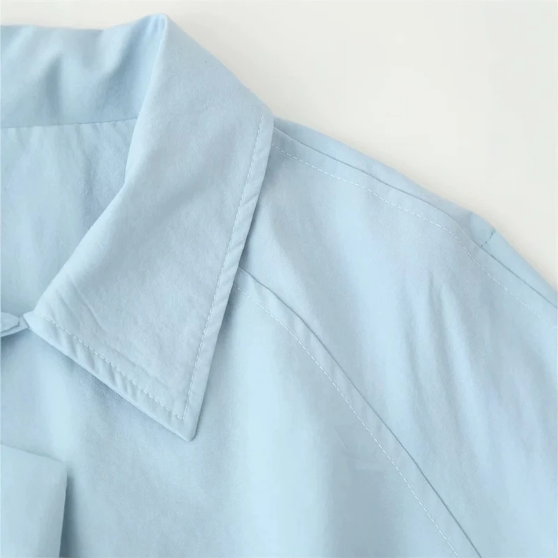 Damen langer taillierter Trenchcoat mit Bindegürtel und Hemdkragen Nord Taschen