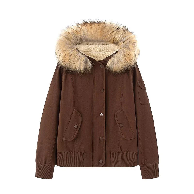Damen Thermo-Parka mit Teddyfutter und abnehmbarer Fellkapuze Nord Taschen