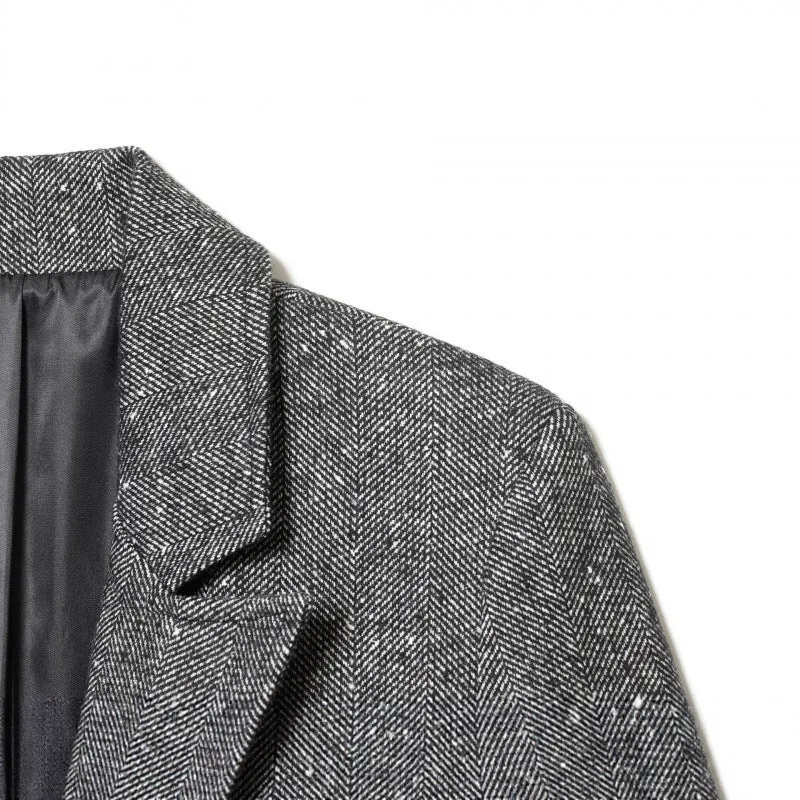Damen Taillierter Wollmix-Blazer mit Reverskragen und Pattentaschen Nord Taschen