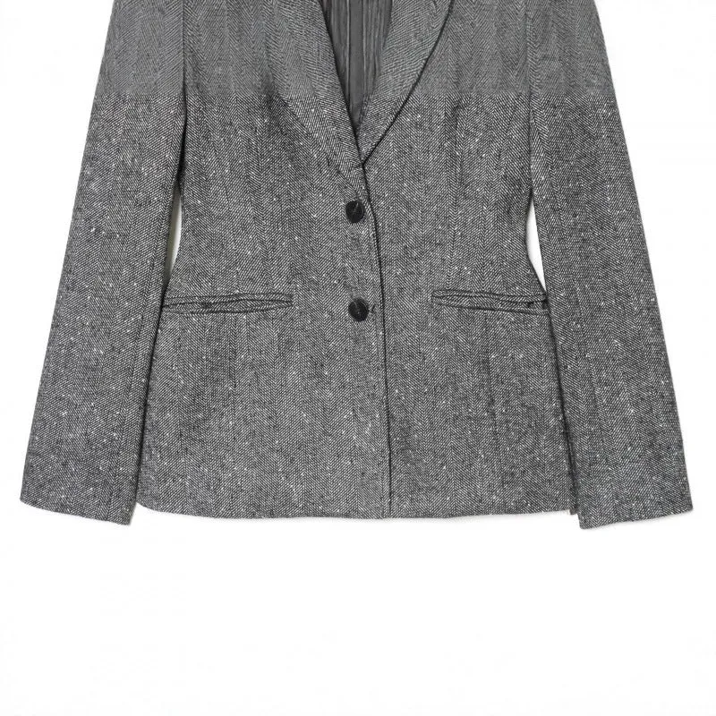 Damen Taillierter Wollmix-Blazer mit Reverskragen und Pattentaschen Nord Taschen