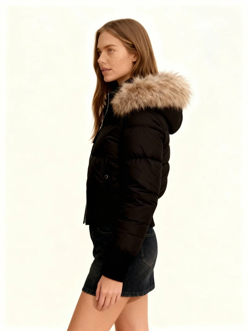Cropped Gefütterte Winterjacke