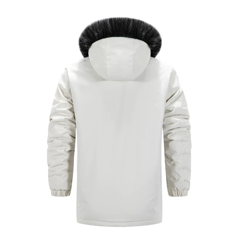 Herren Langer Thermo-Parka mit Kapuze, Logo-Innenfutter und Multifunktions-Taschen Nord Taschen
