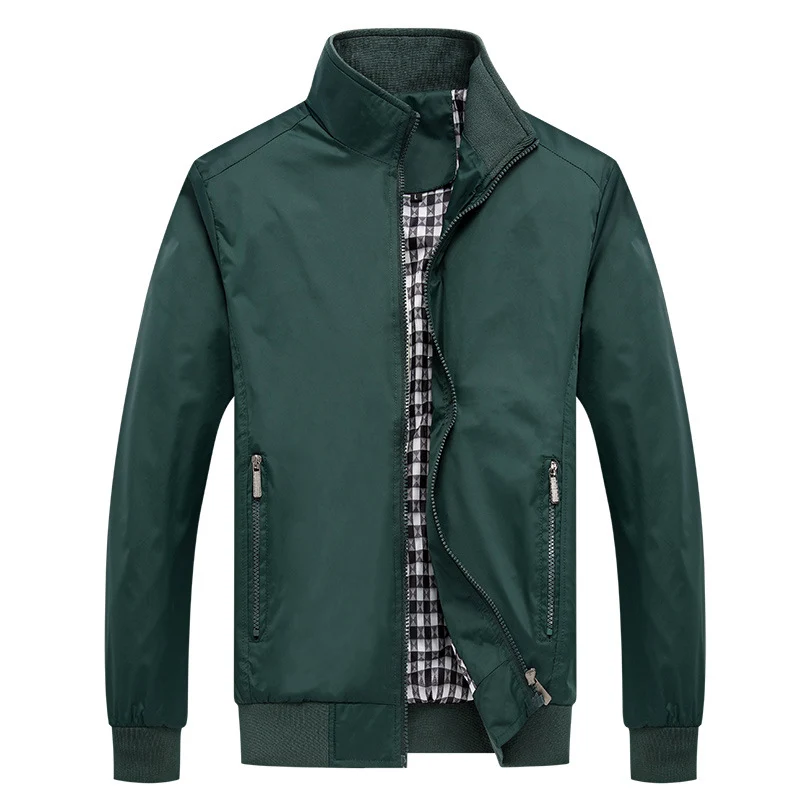 Herren Kurzblouson mit Stehkragen, Karo-Innenfutter und Rippenbündchen Nord Taschen