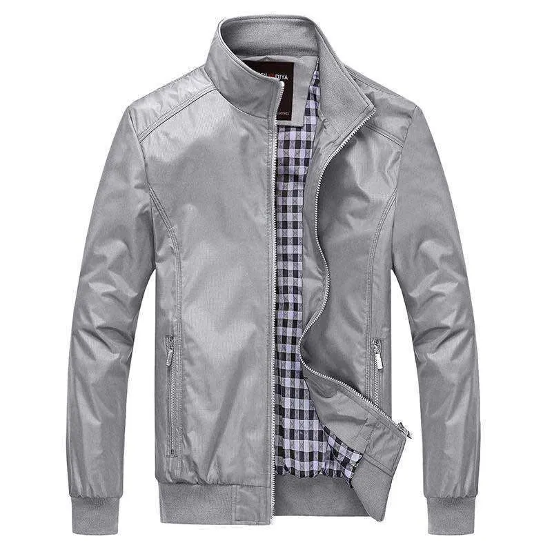 Herren Kurzblouson mit Stehkragen, Karo-Innenfutter und Rippenbündchen Nord Taschen