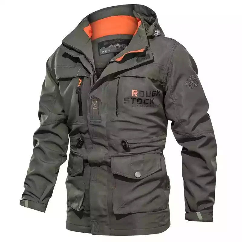 Herren Utility-Fieldparka mit Kapuze, Multifunktions-Taschen und verstellbarem Taillenzug Nord Taschen