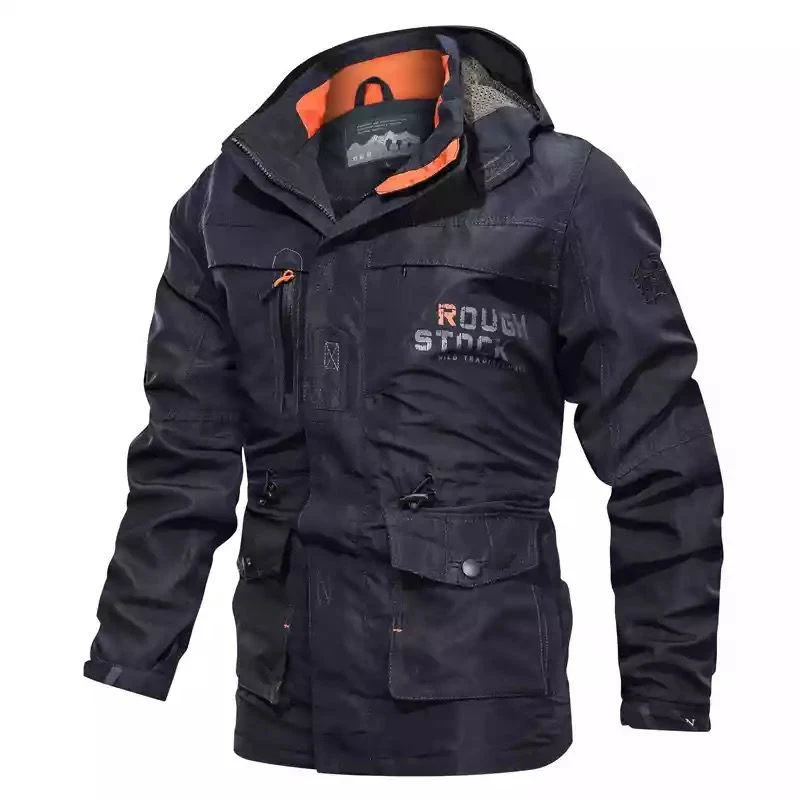 Herren Utility-Fieldparka mit Kapuze, Multifunktions-Taschen und verstellbarem Taillenzug Nord Taschen