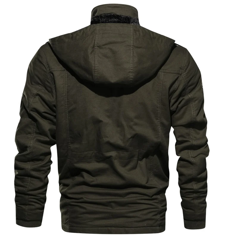 Herren Utility-Feldjacke mit Teddyfutter, Mehrfach-Taschen und Taillenzug Nord Taschen