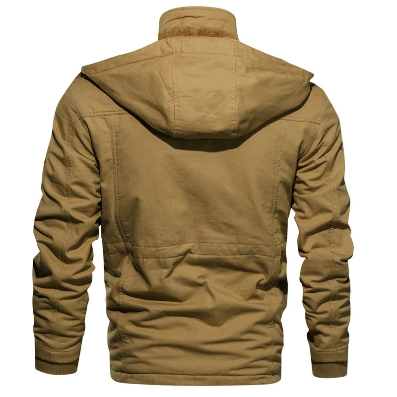 Herren Utility-Feldjacke mit Teddyfutter, Mehrfach-Taschen und Taillenzug Nord Taschen