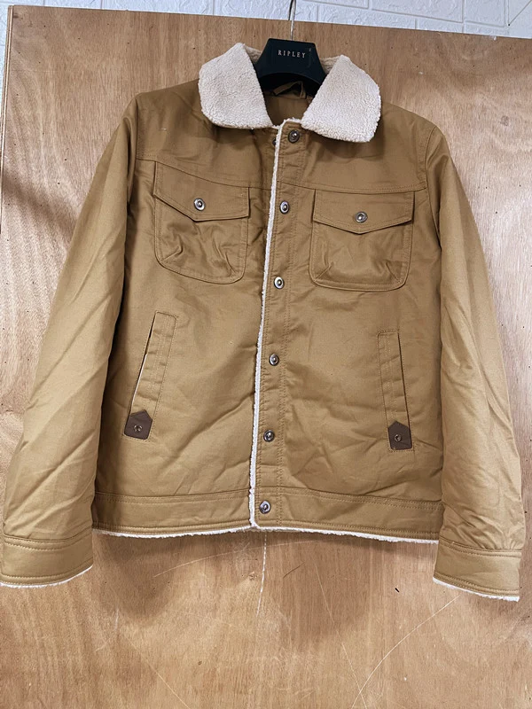 Herren Utility-Arbeitsjacke aus Canvas mit Kunstfellkragen und gesteppter Innenfütterung Nord Taschen
