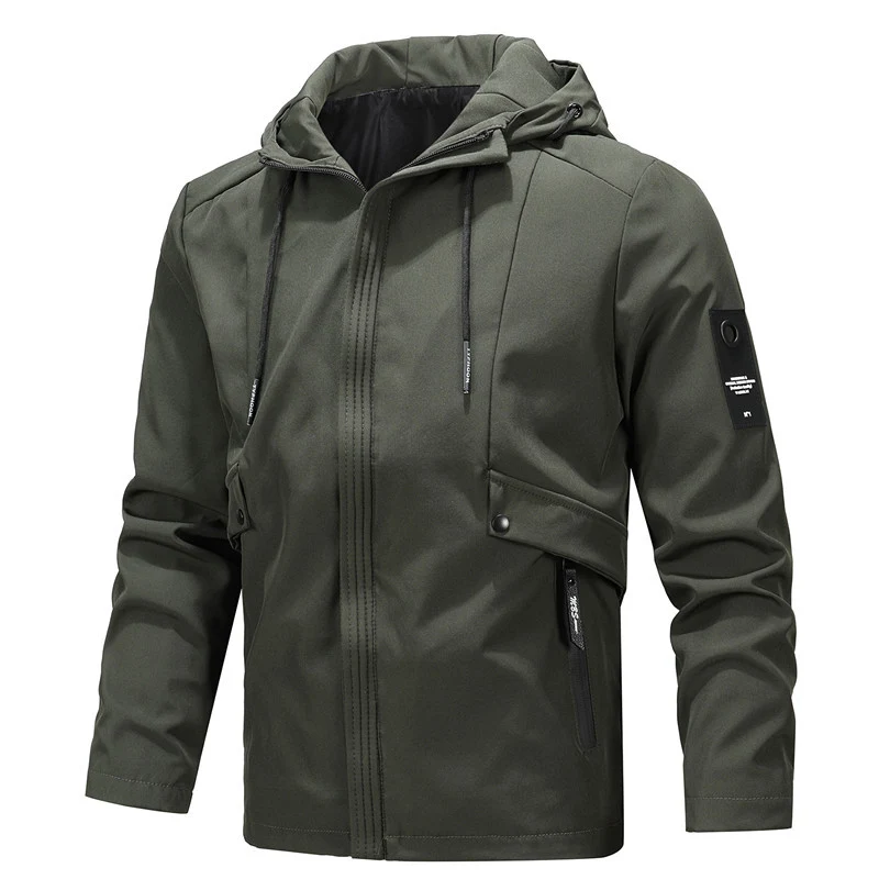 Herren Urbaner Softshell-Blouson mit Kapuzenkragen, winddichter Membran und Druckknopf-Taschenelementen Nord Taschen