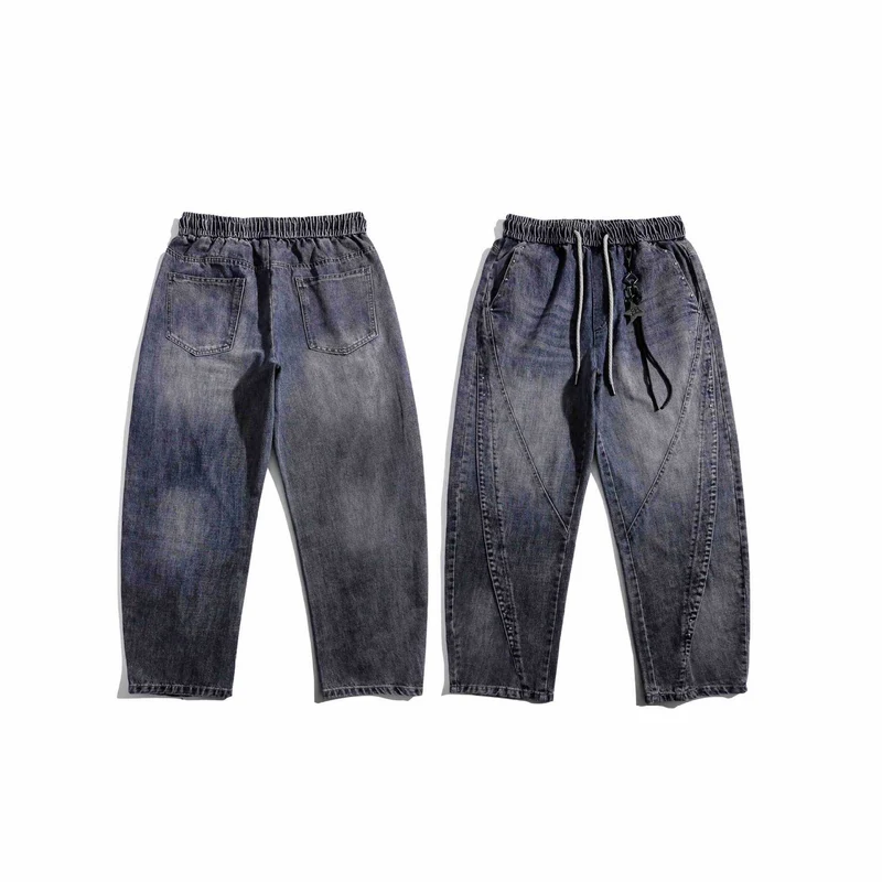 Damen Jeans-Jogger mit elastischem Bund, Ziernähten und Karabiner‑Detail Nord Taschen