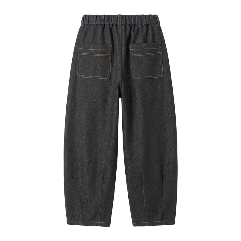 Damen Hochtaillierte weite Culotte-Hose mit Bügelfalte und elastischem Rückenteil Nord Taschen