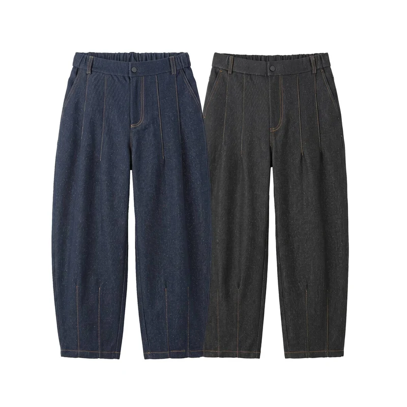 Damen Hochtaillierte weite Culotte-Hose mit Bügelfalte und elastischem Rückenteil Nord Taschen