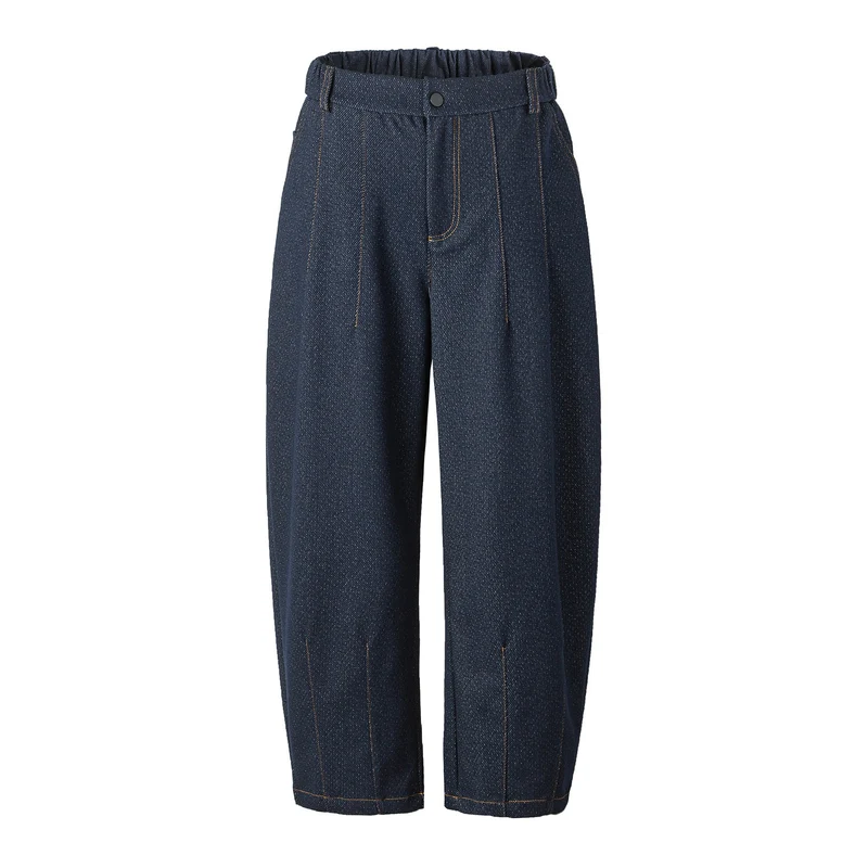 Damen Hochtaillierte weite Culotte-Hose mit Bügelfalte und elastischem Rückenteil Nord Taschen