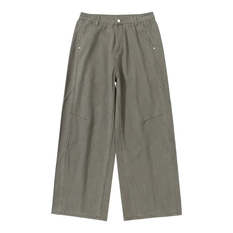 Damen Hochtaillierte Utility-Culotte-Hose mit weitem Bein und aufgesetzten Taschen Nord Taschen