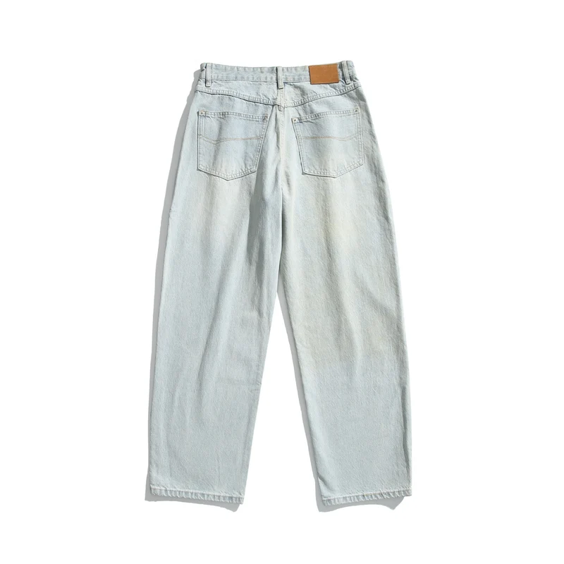 Damen Hochtaillierte Straight‑Leg Jeans mit weitem Bein Nord Taschen