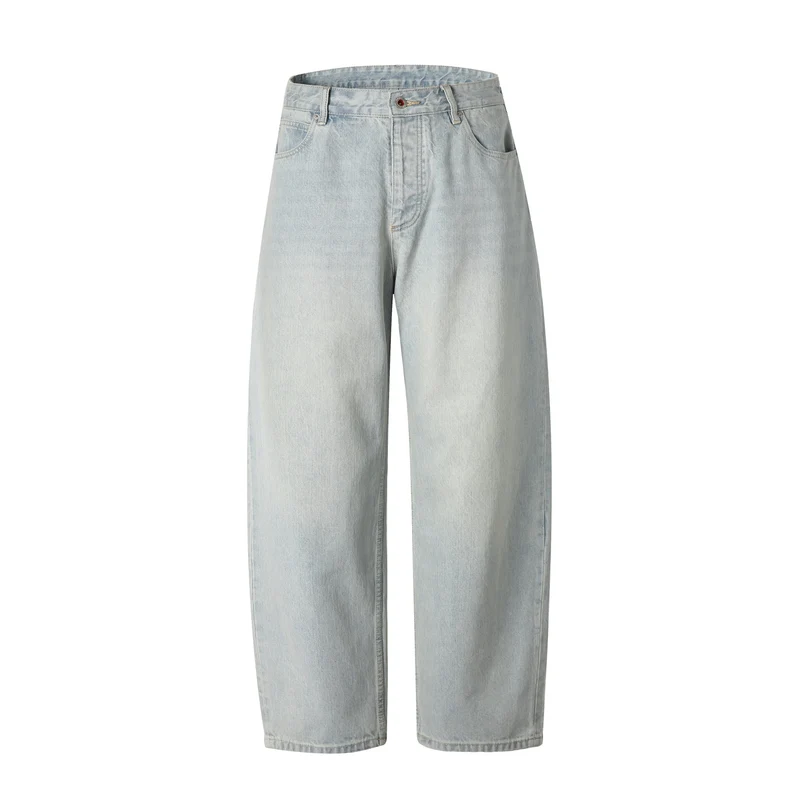 Damen Hochtaillierte Straight‑Leg Jeans mit weitem Bein Nord Taschen