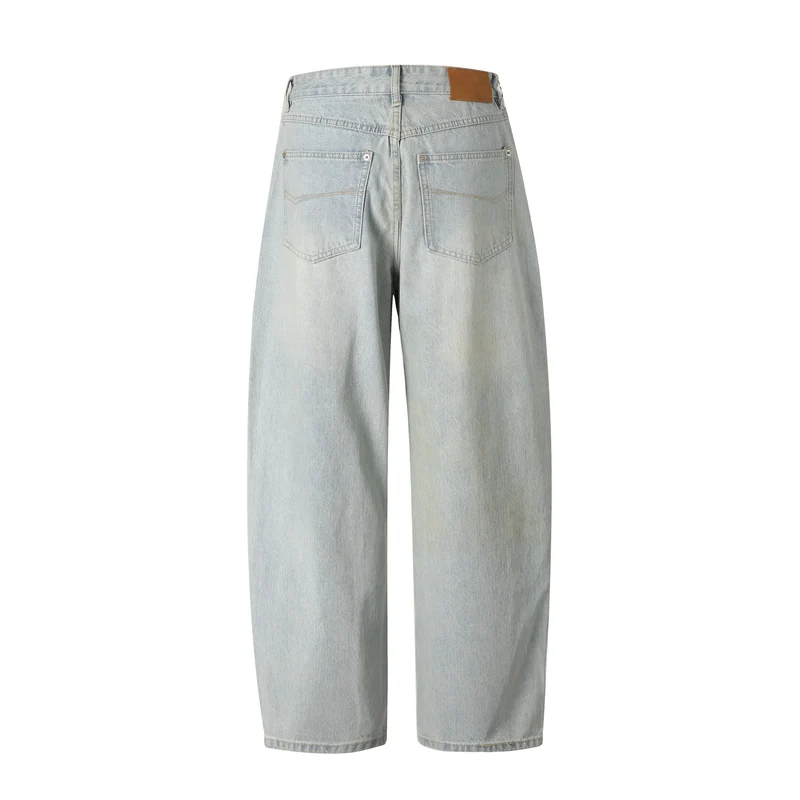 Damen Hochtaillierte Straight‑Leg Jeans mit weitem Bein Nord Taschen