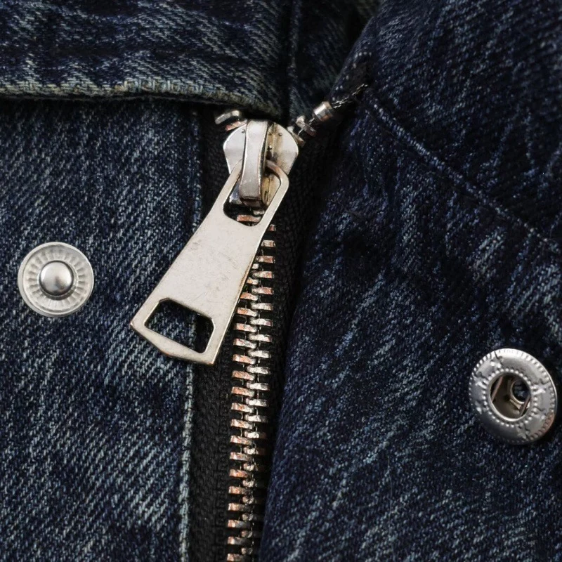 Damen oversized Cropped-Jeansjacke mit weitem Kragen Nord Taschen