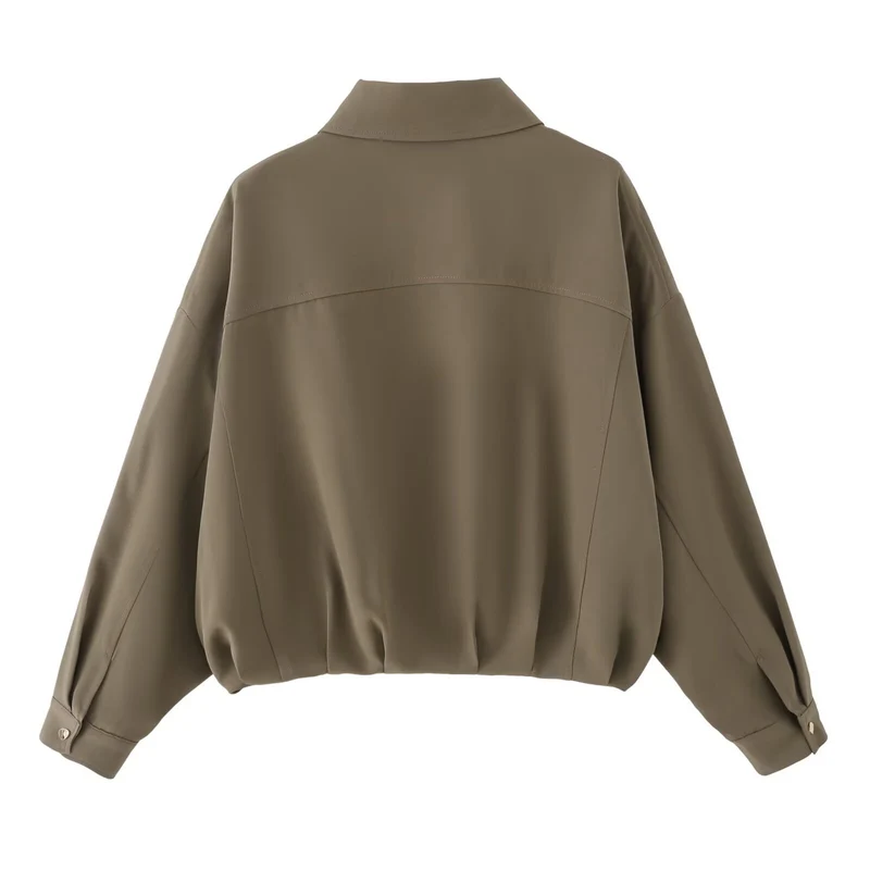 Damen Oversize Utility-Jacke mit Pattentaschen, Drop-Shoulder und elastischem Saum Nord Taschen