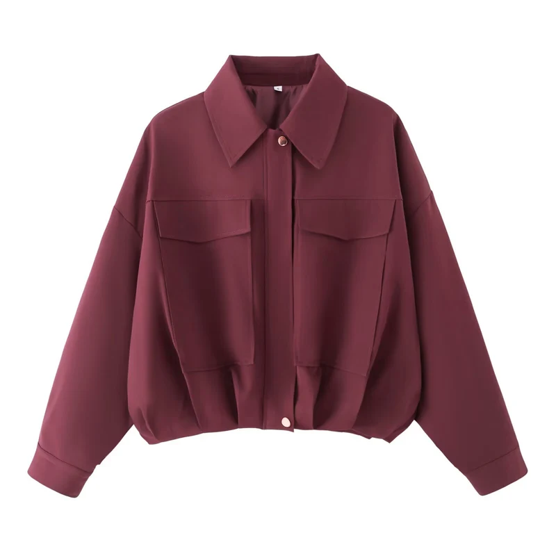 Damen Oversize Utility-Jacke mit Pattentaschen, Drop-Shoulder und elastischem Saum Nord Taschen