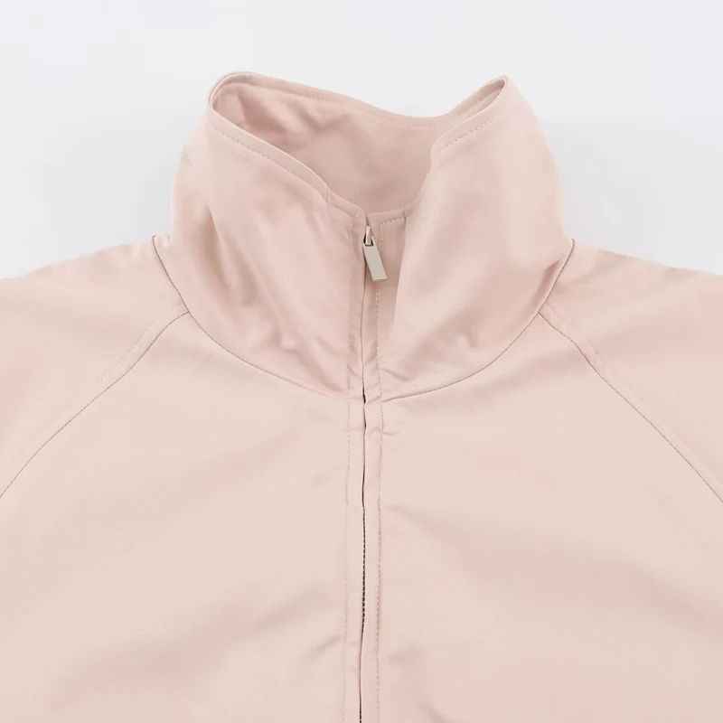 Damen Oversize-Trainingsjacke mit hohem Stehkragen, Raglanärmeln und verdecktem Reißverschluss Nord Taschen