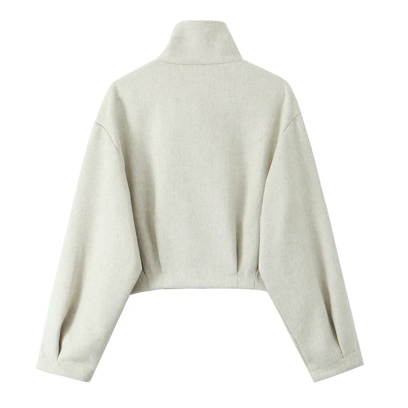 Damen Kastige Fleecejacke mit Stehkragen und verdecktem Reißverschluss Nord Taschen