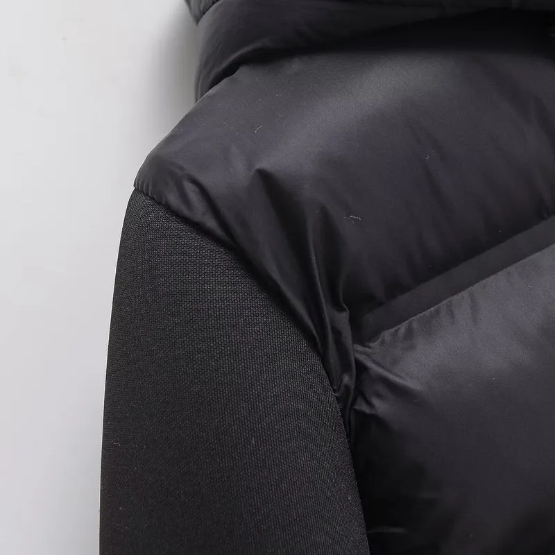 Damen Gekürzte gesteppte Hybrid‑Wattierte Jacke mit Kapuze Nord Taschen