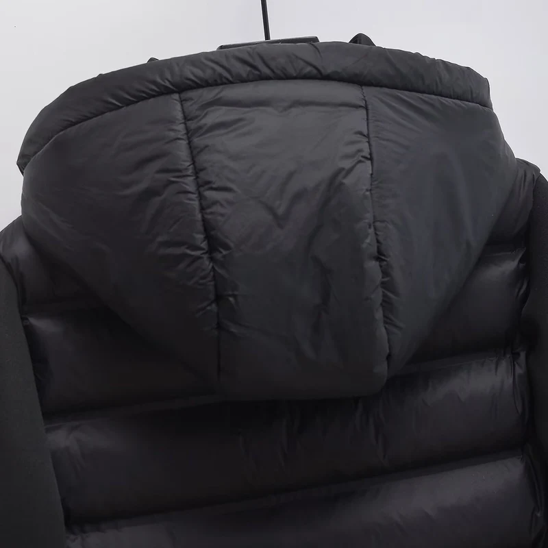 Damen Gekürzte gesteppte Hybrid‑Wattierte Jacke mit Kapuze Nord Taschen