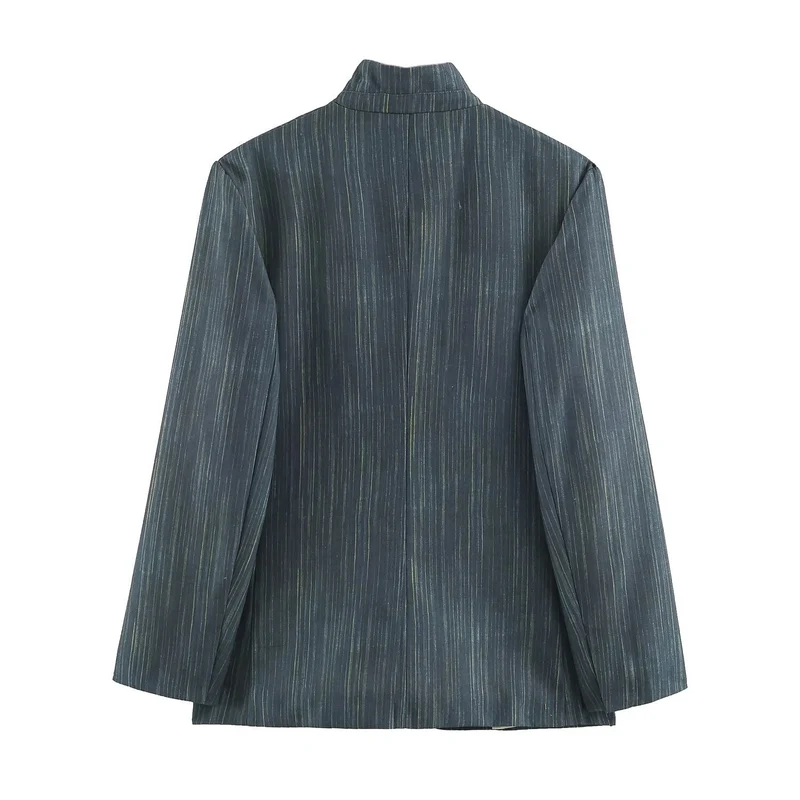 Damen Lang geschnittener Blazer mit Stehkragen und aufgesetzten Taschen Nord Taschen