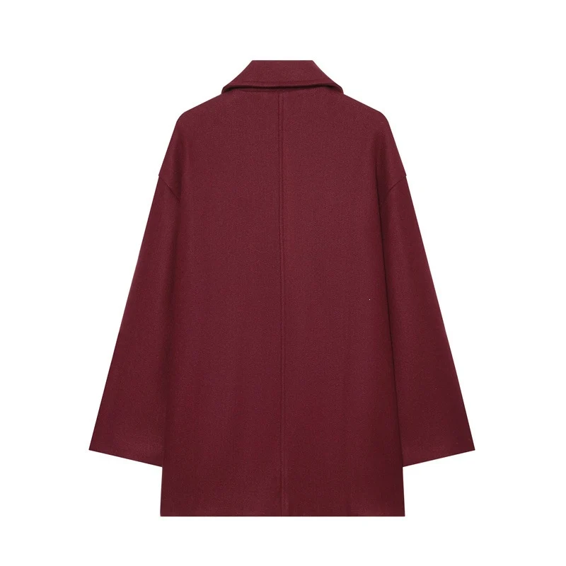 Damen Kurzmantel im Military‑Stil mit Doppelreiher und goldfarbenen Zierknöpfen Nord Taschen