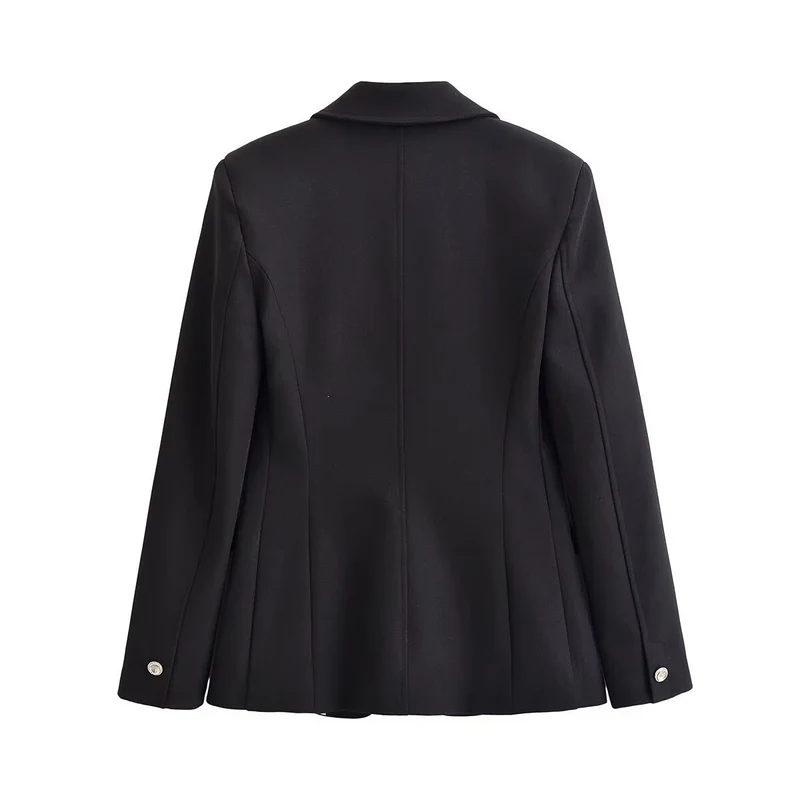 Damen Taillierter Ein-Knopf Business-Blazer mit Pattentaschen Nord Taschen