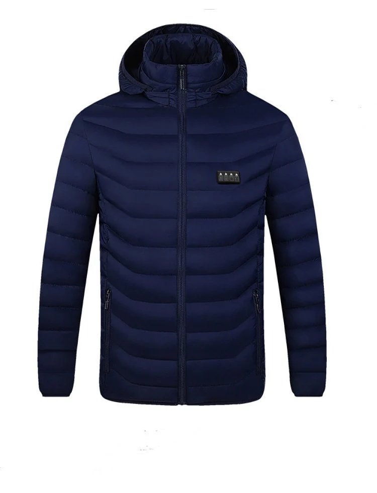 Herren Beheizte Steppjacke mit Mehrzonen-Heizsystem und Kapuze Nord Taschen