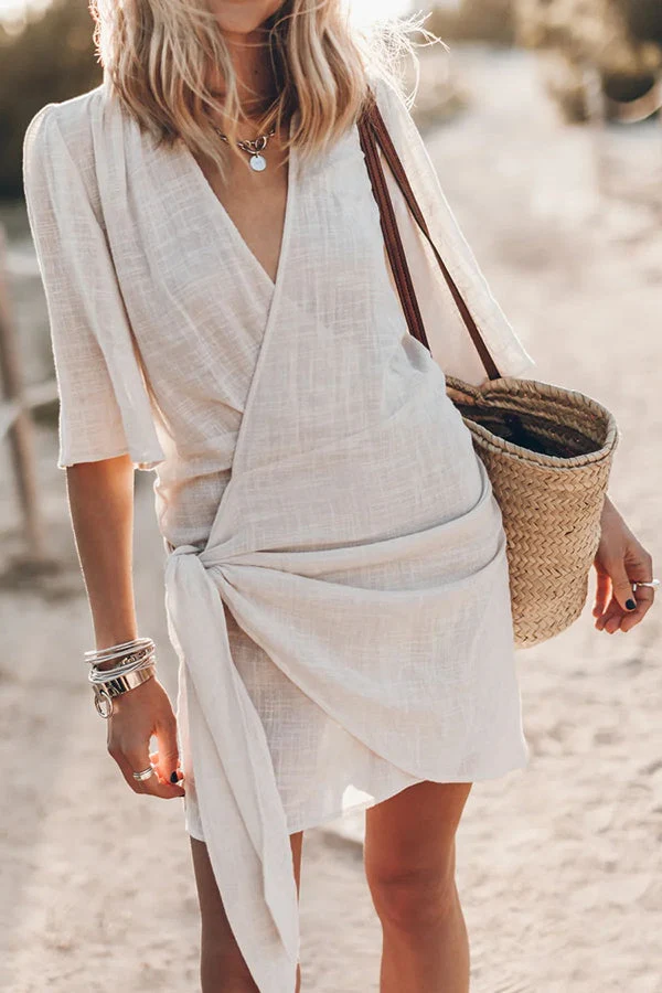 Bohemian Wickelkleid mit Bindegürtel für Damen