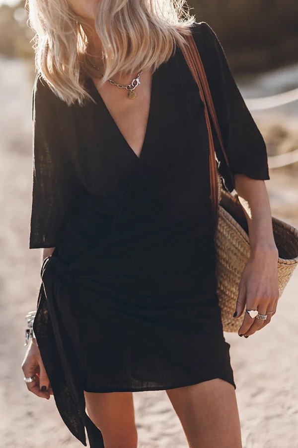 Bohemian Wickelkleid mit Bindegürtel für Damen