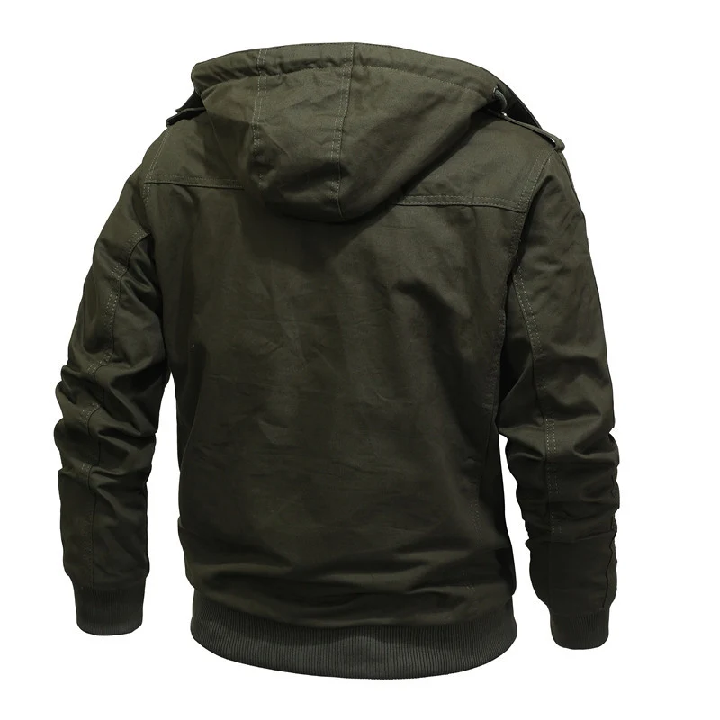 Herren Kapuzen-Canvasjacke mit Teddyfutter und Utility-Taschen Nord Taschen