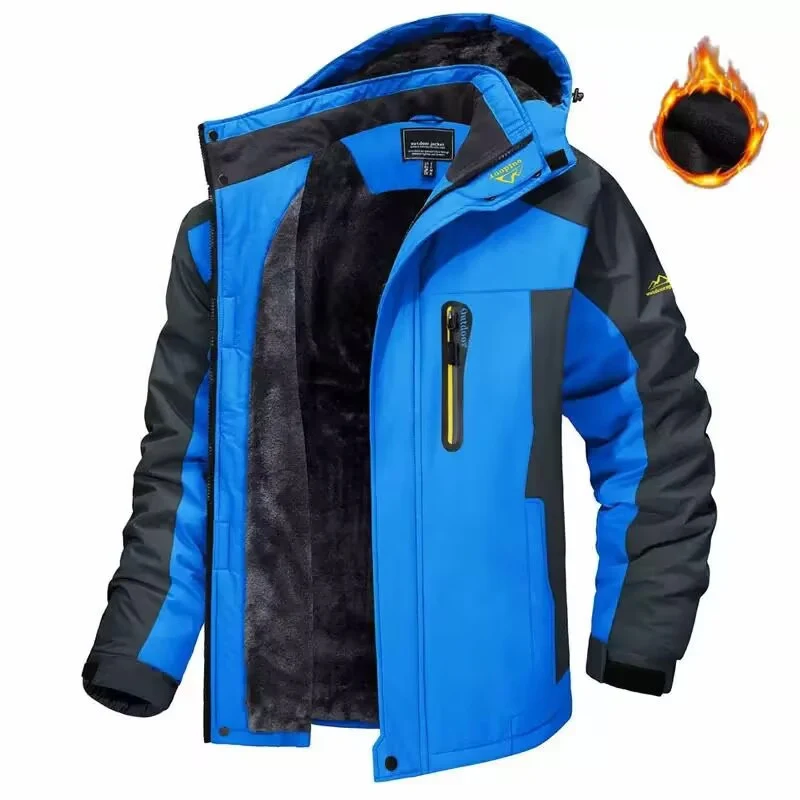 Herren Trekkingparka mit warmem Teddyfutter, abnehmbarer Kapuze und wasserdichter Softshell-Außenschicht Nord Taschen