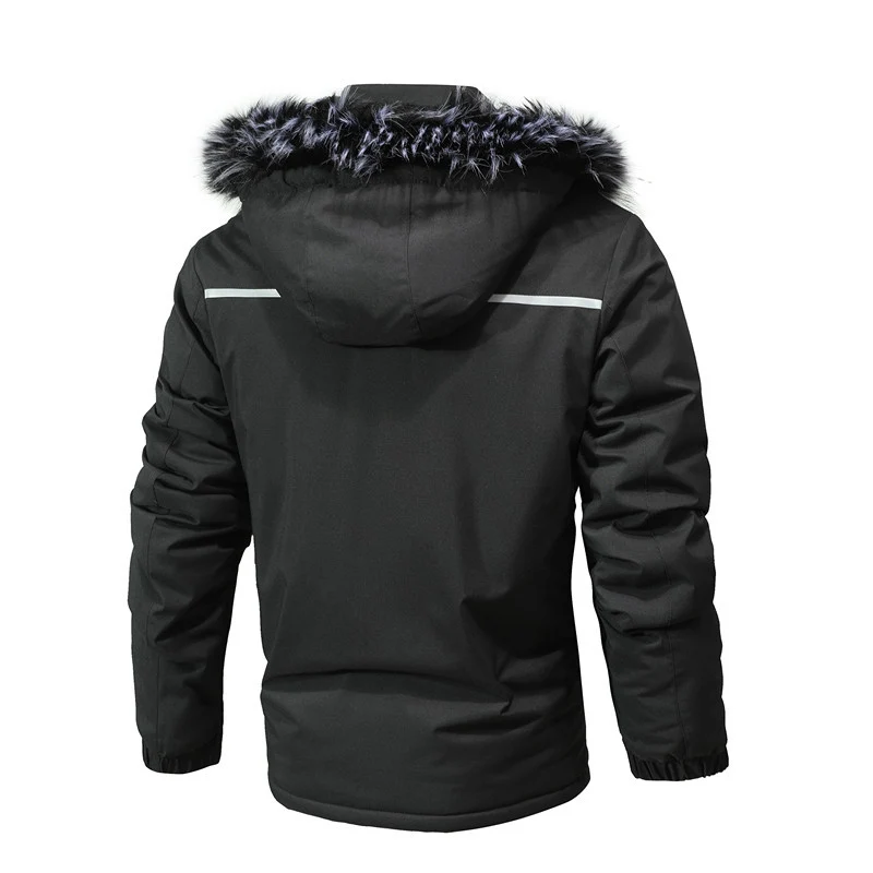 Herren Thermo-Parka mit Kunstfellkapuze und wasserabweisender Isolierung Nord Taschen