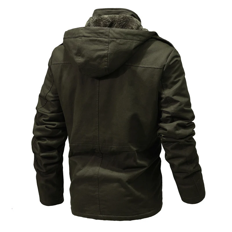 Herren Thermisch gefütterte Parka-Jacke mit Teddyfutter, Kapuze und Multifunktionstaschen Nord Taschen