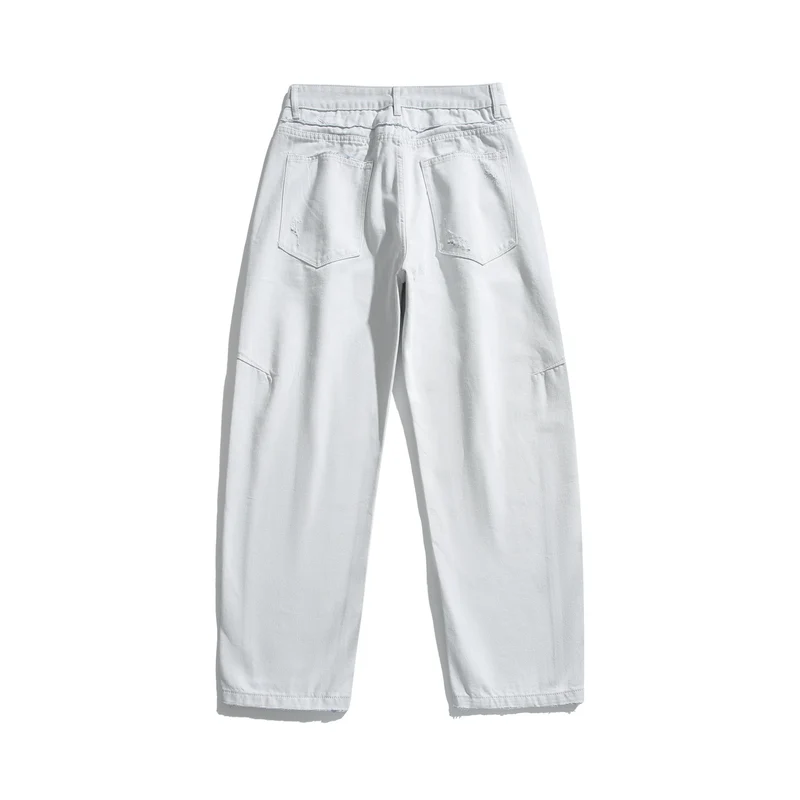 Damen Hochtaillierte Relaxed-Fit-Jeans mit sichtbarer Knopfleiste und Cargo-Seitennähten Nord Taschen