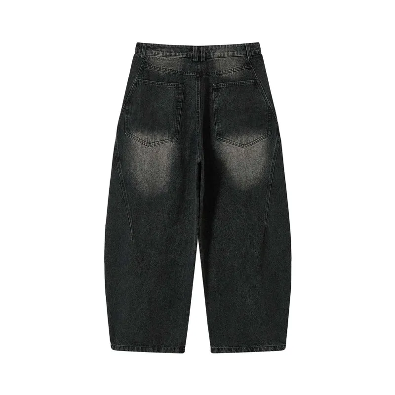 Damen Hochtaillierte Loose‑Fit Utility‑Denim‑Culotte mit abgesteppten Tascheneinsätzen Nord Taschen