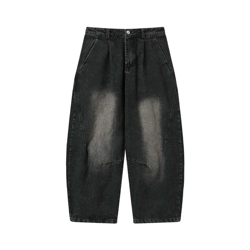 Damen Hochtaillierte Loose‑Fit Utility‑Denim‑Culotte mit abgesteppten Tascheneinsätzen Nord Taschen