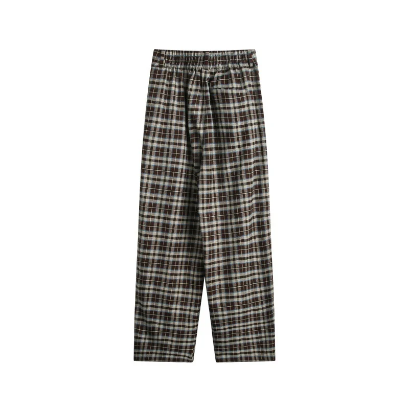 Damen Hochtaillierte Karierte Bundfalten‑Hose im weiten Culotte‑Schnitt Nord Taschen