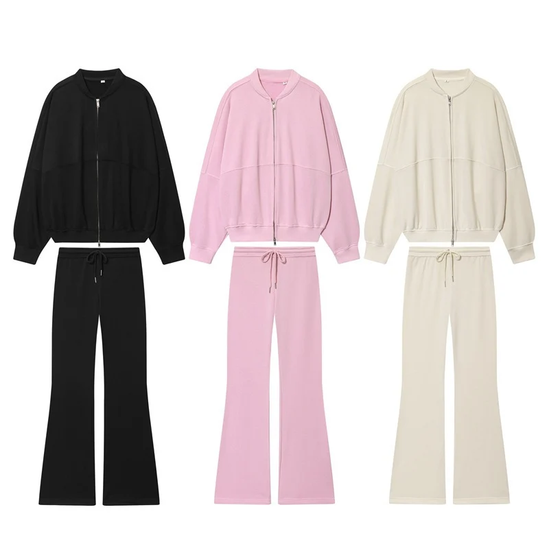 Damen Oversize-Sweatjacke mit Zwei-Wege-Reißverschluss und geripptem Bund Nord Taschen