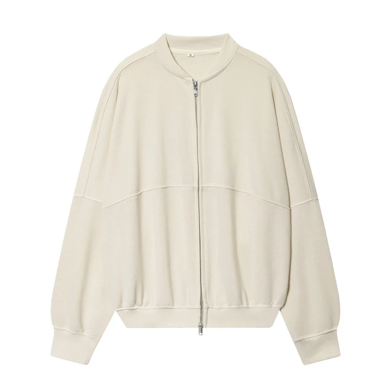 Damen Oversize-Sweatjacke mit Zwei-Wege-Reißverschluss und geripptem Bund Nord Taschen