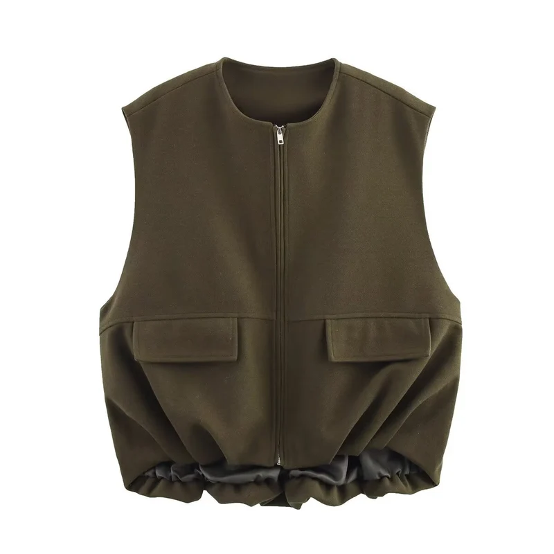 Damen Oversize-Suede-Blouson mit verkürztem Saum und Schulterklappen Nord Taschen