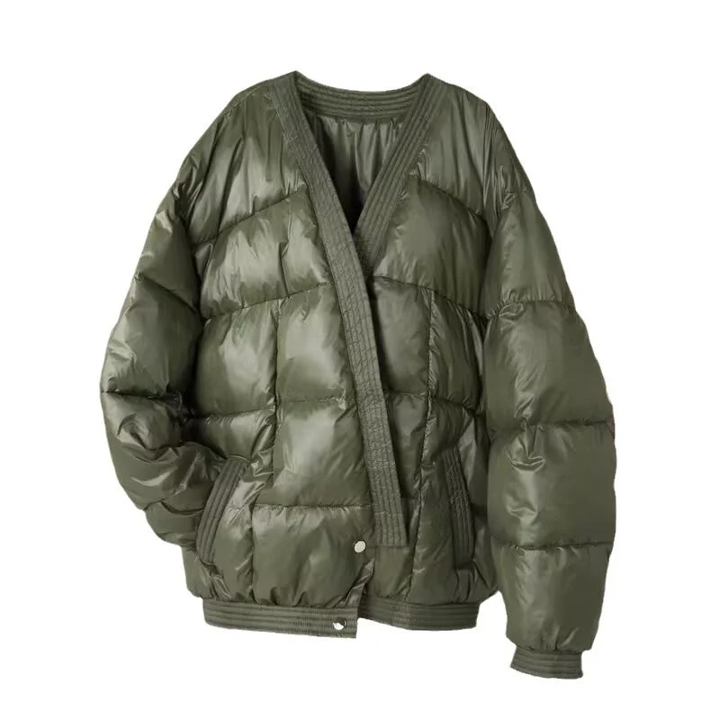 Damen Oversize Steppjacke mit Kimonoöffnung und gerippten Abschlüssen Nord Taschen