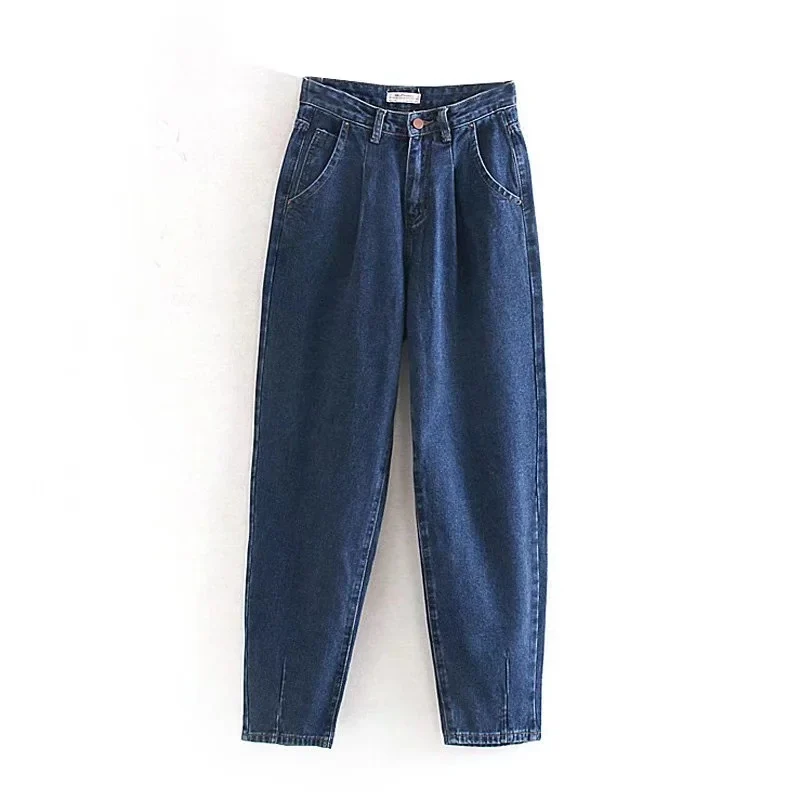 Damen Hochtaillierte Tapered‑Hose mit vorn gelegten Bundfalten und legerer Passform Nord Taschen