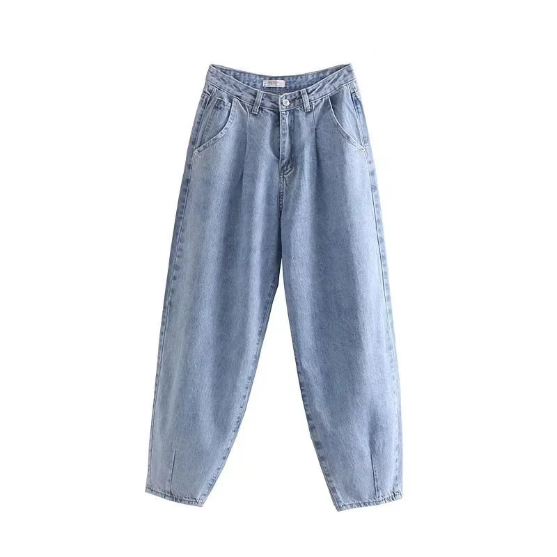 Damen Hochtaillierte Tapered‑Hose mit vorn gelegten Bundfalten und legerer Passform Nord Taschen