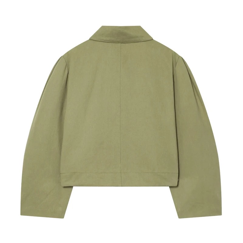 Damen Gekürzte Boxy-Utility-Jacke mit Kellerfalten und Pattentaschen Nord Taschen